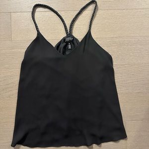 Aqua black tank with gold bead detail